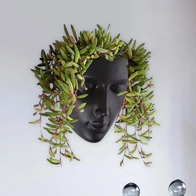 2 Stücke Gesicht Blumentopf Pflanzer Hängekorb Topf Skulptur für Büro Balkon