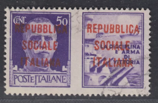 ITALY RSI (Social R) - War Propaganda - Sassone n.57 cv 450$ used Verona 1944 R^