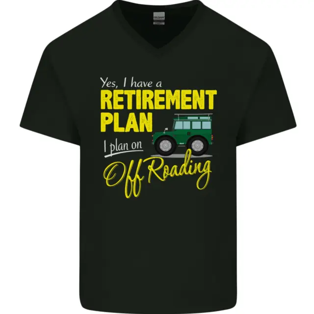 T-shirt da uomo divertente collo a V scollo a V Retirement Plan Off Roading 4X4 Road