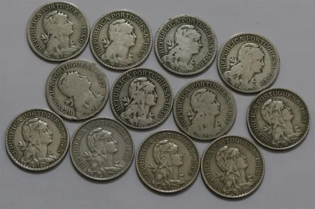 🧭 🇵🇹 Portugal 1 Escudo Collection With Early Dates B66 #23 Jj24.