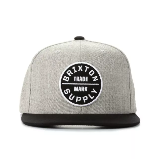 Brixton "Oath III" Snapback Hat (Light Heather Grey/Black) 6-Panel Cap