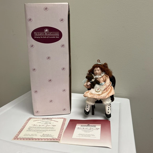 Ashton Drake Galleries Rock a Bye and Good Night Doll with Chair