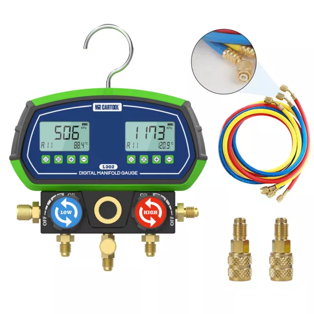 Digitales Monteurhilfe Manometer Vakuum Lecktester f. 89 Kältemittel R32 R410A