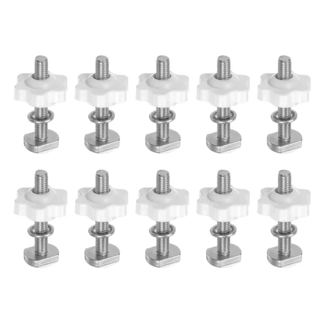 Set 10 bulloni scala a T kit bottoni M6x40 mm bulloni filettati M6x25 mm dado, bianco