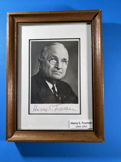 Harry Truman Autographed Photo In Frame W/COA