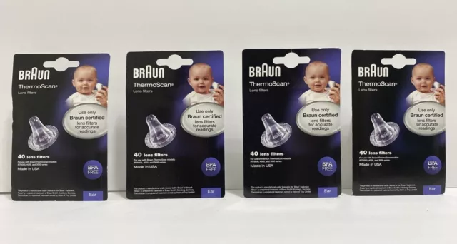 Braun Thermoscan Genuine Ear Thermometer Lens Filter Covers 160 pc (4 pkg 40 pc)