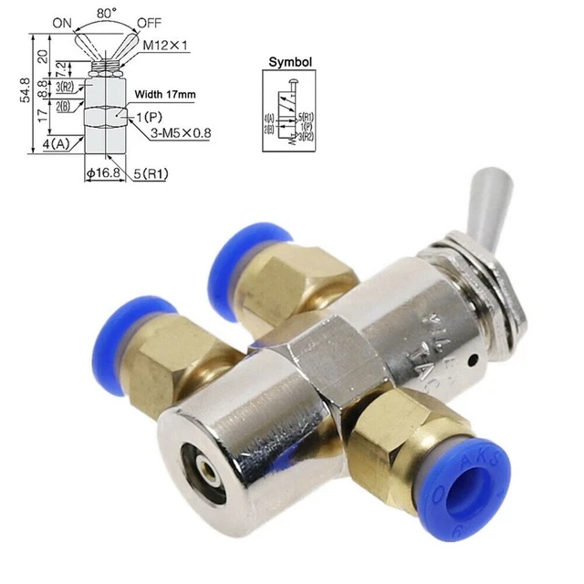 Haute Qualité TAC2-4V Pneumatique Valvule Universel 5 Voie Chevilles Mécanique