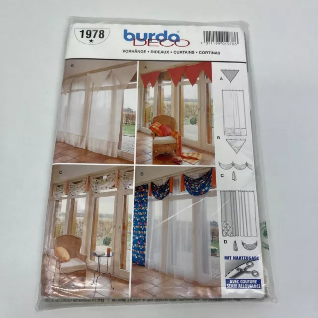 Burda DECO 1978 Sewing Pattern Decoration Window Curtains Home Decor DIY