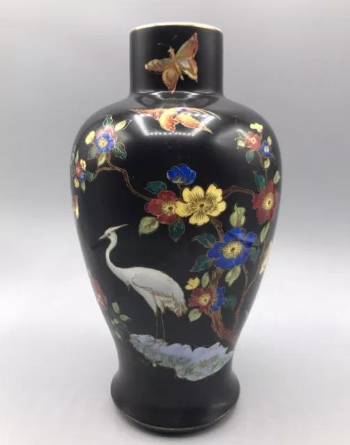 Antique W & R Carlton Ware 'Cloisonne' Vase With Stork Pattern