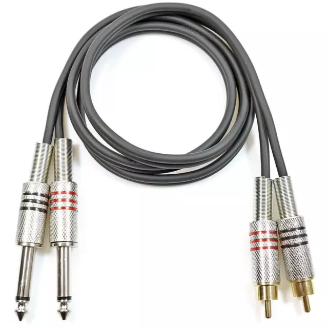 1 m Cinch Klinke Kabel Zwillings Kabel Dual Audio Kabel 2-fach Klinke RCA Kabel