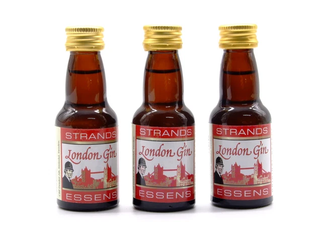 3 x London Gin 25 ml - Esencia para alcohol, esencia de vodka, esencia aromatizante