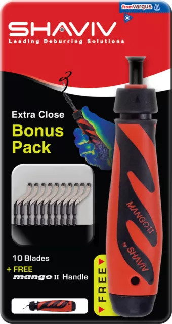 Shaviv 29255 Set B W/Mango Ii Handle for Extra Close Work 10pcs B10 Cobalt