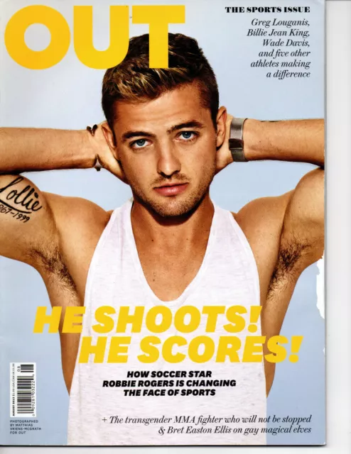 ROBBIE ROGERS Out magazine August 2013 Gay Sports issue Greg Louganis Fallon Fox