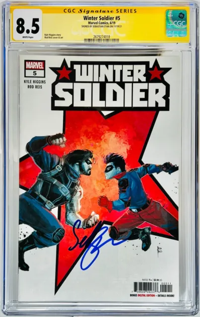 Sebastian Stan Signed CGC Signature Series Graded 8.5 Winter Soldier #5
