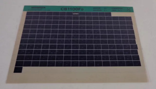 Microfiche Catalogo Ricambi Honda CB 1100 Fd Stand 10/1982