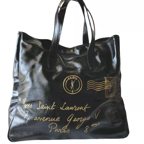New, unused embroidered YSL Yves Saint Laurent novelty tote bag