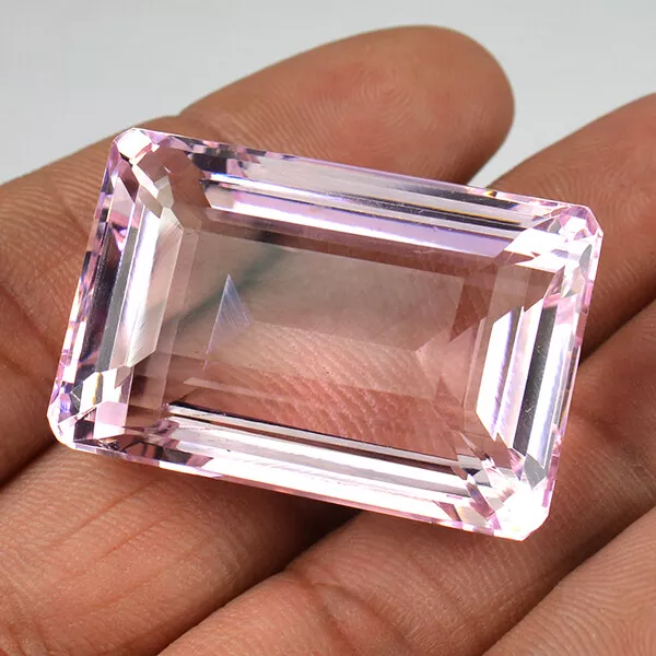Top Luster 117 Ct Superb Pink Kunzite 35 MM Emerald Cut Gemstone