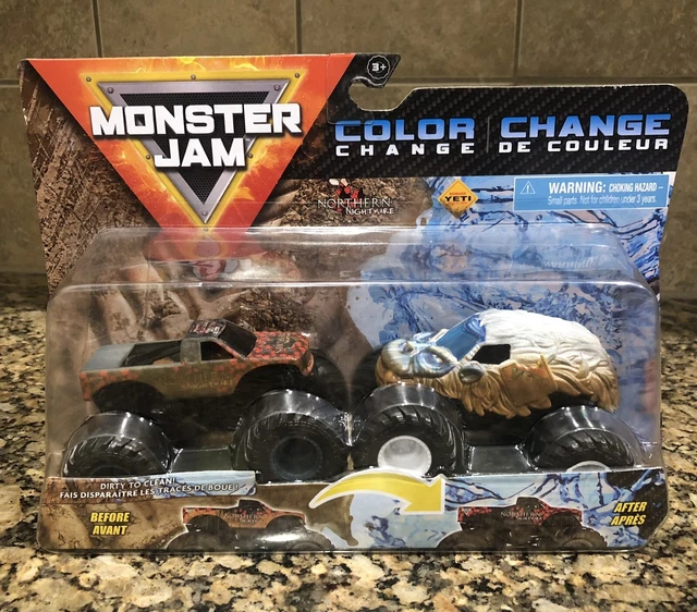 MONSTER JAM COLOR Change Northern Nightmare Vs Yeti Dirty To Clean (New