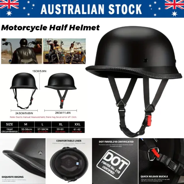 German Style Motorcycle Bike Half Helmet Open Face Adult Men/Women Retro Helmet