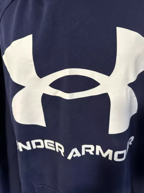 UNDER ARMOUR LOOSE Mens 3XLT Navy Blue Logo Hoodie Kangaroo Pocket $19. ...