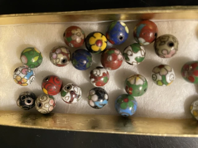 Vintage/ Antique Floral Multicolor Beads Necklace Oriental 3