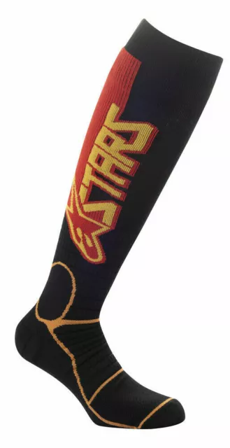 Alpinestars Mx Pro Boot Socks Black Yellow Tangerine Motocross Enduro Cheap New