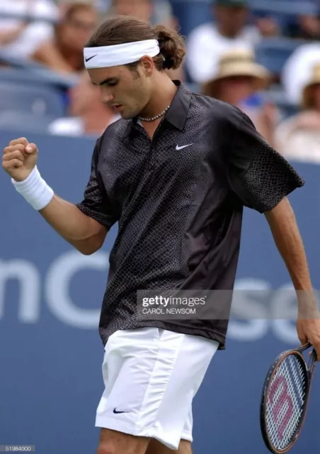 Roger Federer 2001 US Open Night Nike Tennis Polo Shirt XL NWT