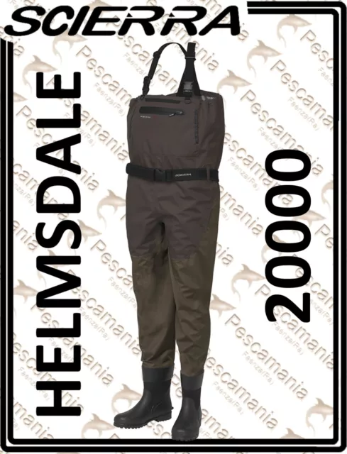 Wader Scierra HELMSDALE DUSKY GREEN 20000 3 strati traspirante scafandro STIVALE