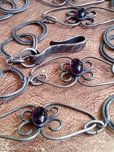 Grand Sautoir Collier Métal Argenté Vintage - Style Années 80/90, Longueur +90 Cm