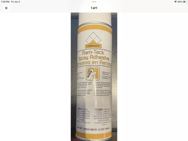 Chemsafe RAM-TACK Adhesive Spray, 12 Oz High Tack Spray Adhesive Aerosol Can