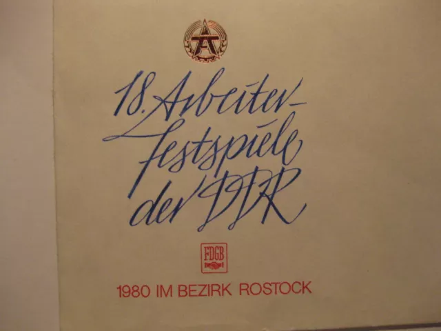 Ersttagsbrief ohne Briefmarke 18.Arbeiterfestspiele DDR 1980 im Bezirk Rostock 2