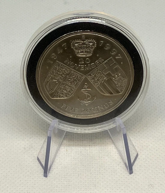 Großbritannien 5 Pfund 1997 Kupfer-Nickel-Münze goldene Hochzeit Elizabeth II
