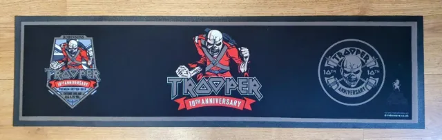 Robinson's Trooper 10th Anniversary Iron Maiden Rubber Backed Bar Runner *NEW*