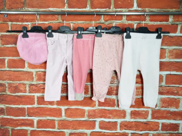 Baby Girls Bundle Age 9-12 Months J Conran Next M&S Leggings Cords Hat Pink 80Cm