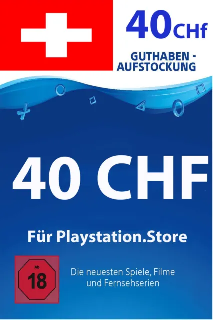 PSN Card CH 40 CHF - 40 CHF PlayStation PS5/PS4 Guthaben Digital Code - Schweiz