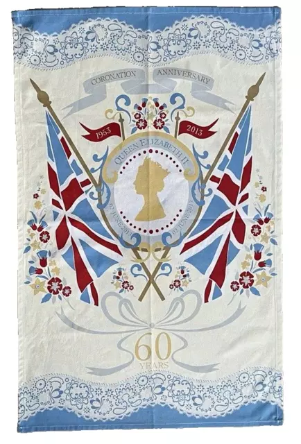 Queen Elizabeth II Coronation Anniversary Cotton Tea Towel by Ulster Weavers