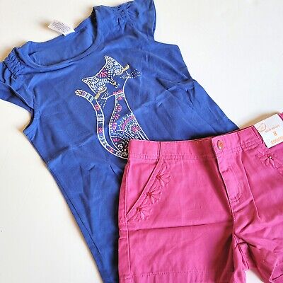 Gymboree Girls 10 "Desert Dreams" Blue Sparkle Kitty Cat Shirt Shorts Set NWT