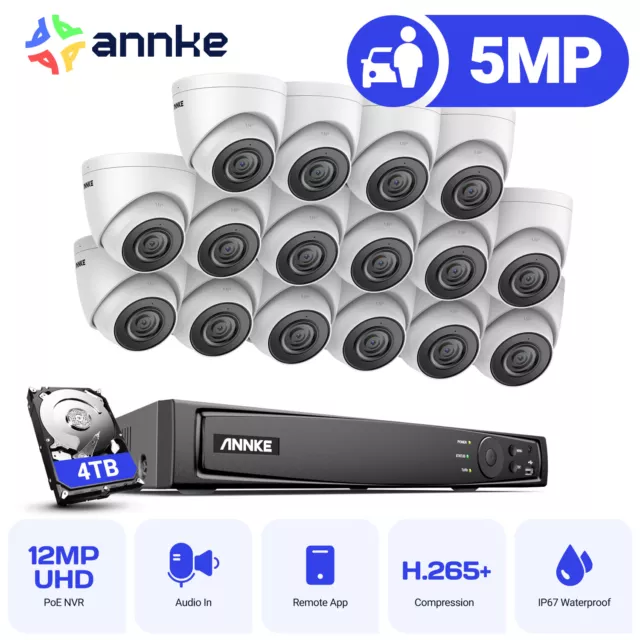 ANNKE 5MP POE Überwachungskamera mit 12MP NVR IP Kamera Mit Mikrofon Email Alarm