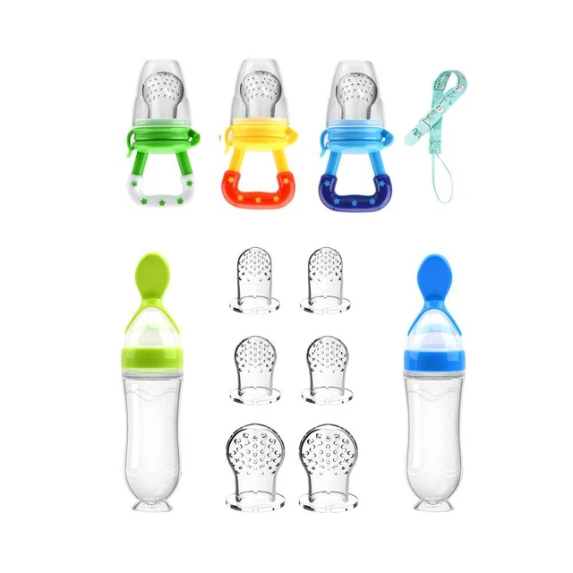 Feeder Baby Fruit Feeder Pacifier (3 Pcs) with 6 Different Sized Silicon...