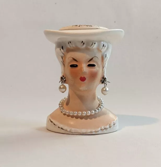 Small Vintage Lady Head Vase Headvase JAPAN Figural 3" Tall