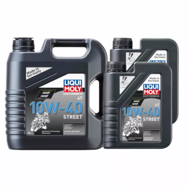 6 L Liqui Moly huile moteur Moto 4T 10W-40 Street Huile de Moto Api Sn Plus