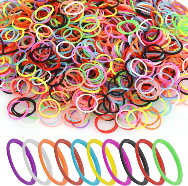 MINI HAIR ELASTICS Rubber Bands Braids Braiding Plaits Small Bands UK fast del