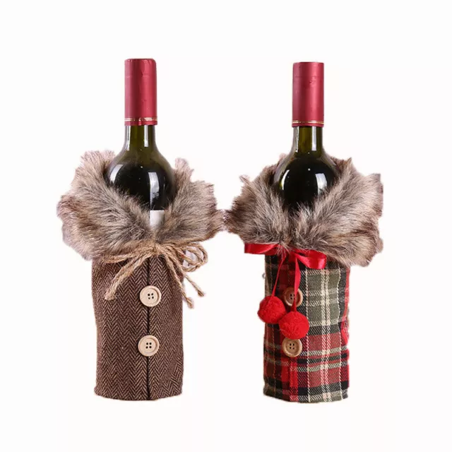 Hot 2X Wine Gift Cover Bag Christmas Decoration Santa Bottle Dinner Party Xmas T