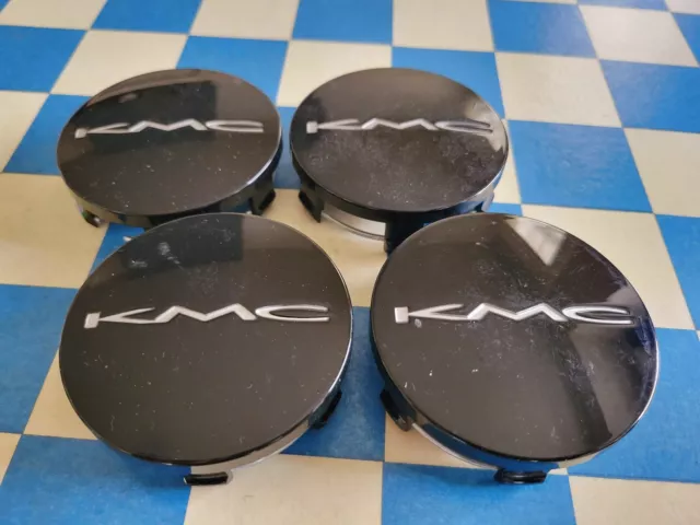 KMC Wheels # 852S02 . Custom Wheel GLOSS BLACK Center Caps  (QTY. 4)