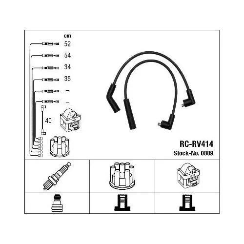 1x Zündleitungssatz NGK 0889 passend für MG ROVER