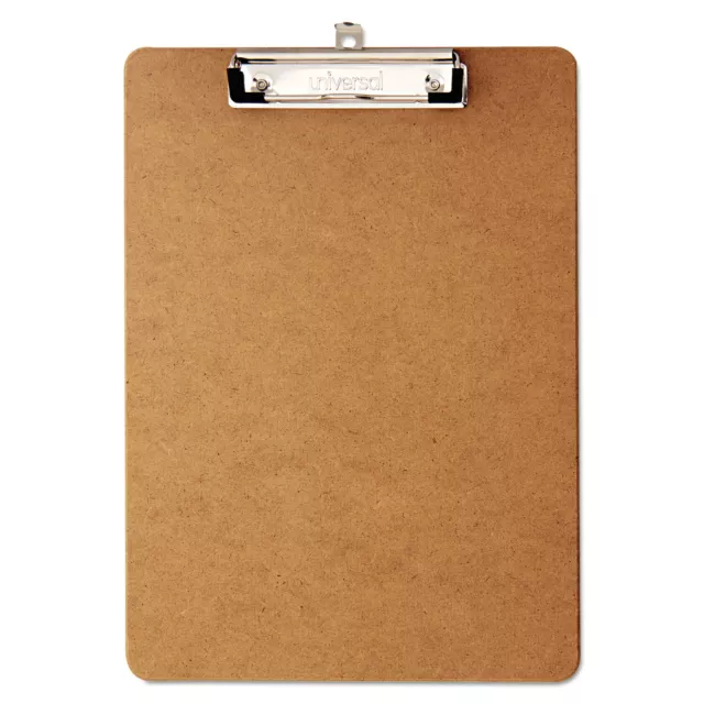 UNIVERSAL Hardboard Clipboard 1/2" Capacity Holds 8 1/2w x 12h Brown 6/Pack