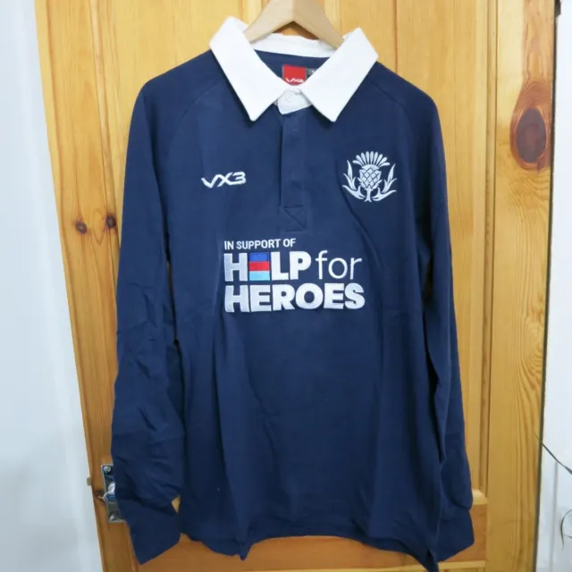Mens VX3 Scotland Navy Rugby Top  - Size Large /  XL