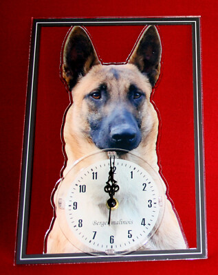 Berger Horloge pendule chien berger des shetland 2 clock dog uhr hund reloj perro 