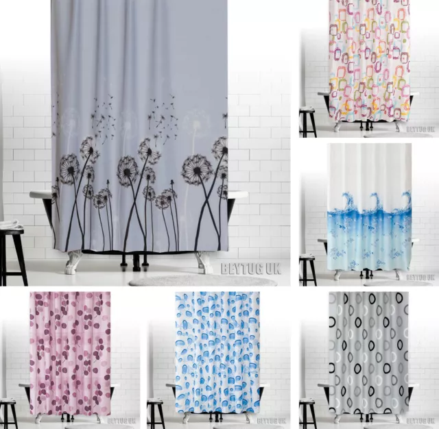 Tropik Home Fabric Bathroom Shower Curtain Extra Long/Wide 5 Different Sizes