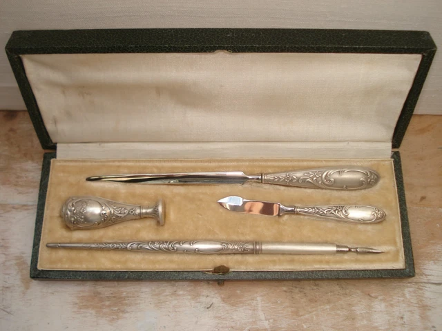 Ancien Coffret Nécessaire dÉcriture, de bureau - Cachet, Porte Plume 2
